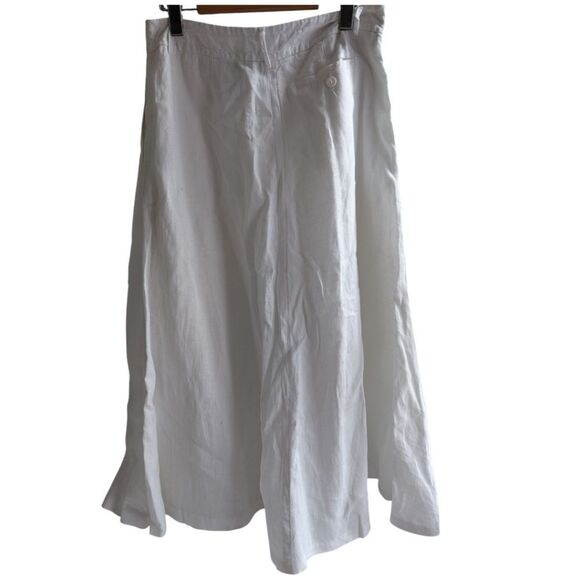Grace Elements White 💯 Linen Midi A Line Skirt Size M Us6 - Picture 7 of 11